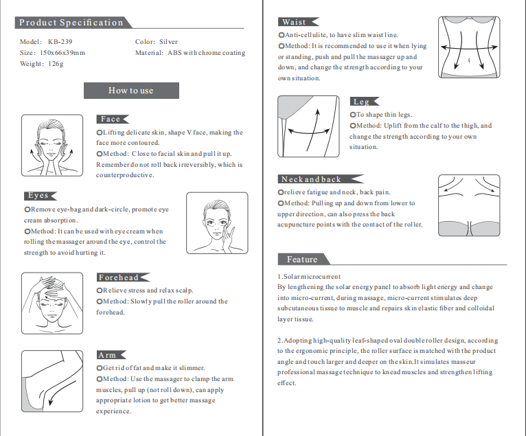 Microcurrent face massager